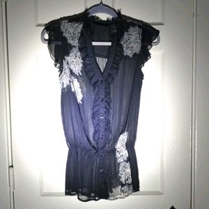 INC International Concepts Sheer Top Sz 4